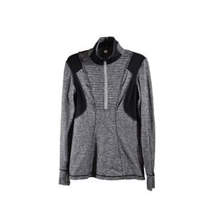Lululemon Athletica Size 8 Activewear Jacket 3/4 Zip Back Zipper Gray Black